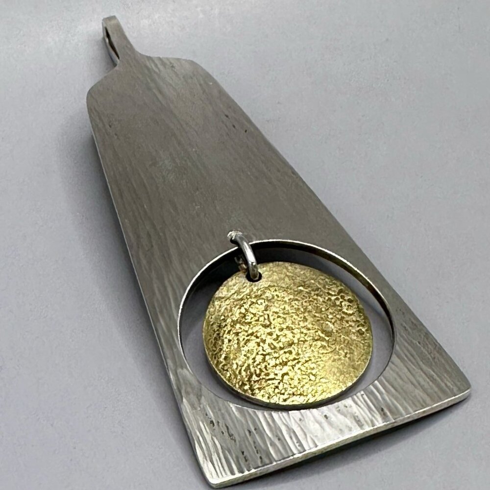 Hans Hansen Denmark #367 Kinetic Pendant 925S Sterling Silver Modernist Signed - Picture 2 of 15